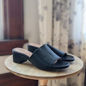 j jill black open toe block heel sandals